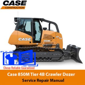Case 850M Dozer Service Repair Manual cover displaying the dozer with technical illustrations for effective service and repairs