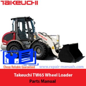 Parts manual for Takeuchi TW65 Wheel Loader, detailing components and specifications for maintenance and repair