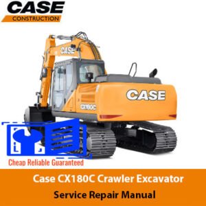 Service Repair Manual for Case CX180C Crawler Excavator, showcasing detailed diagrams and maintenance instructions