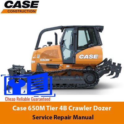 Case 650M Dozer Service Repair Manual cover featuring the dozer and technical illustrations for maintenance guidance