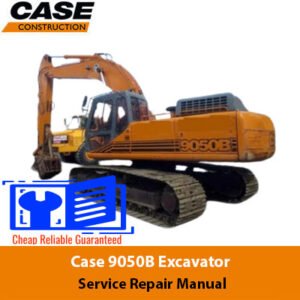 Service repair manual for Case 9050B Excavator, showcasing detailed diagrams and maintenance instructions