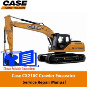 Case CX210C Excavator Service Repair Manual cover featuring the model name and technical illustrations