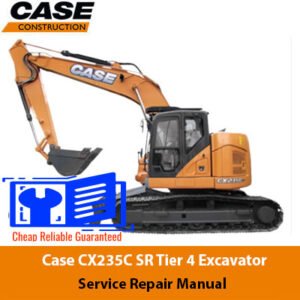 Case CX235C SR Excavator Service Repair Manual cover featuring the model and technical illustrations for maintenance guidance