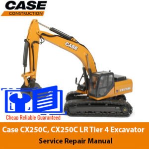 Case CX250C Excavator Service Repair Manual cover featuring the model and technical details for maintenance guidance