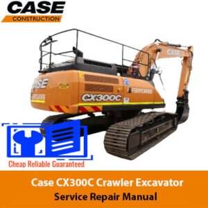 Service Repair Manual for Case CX300C Excavator, showcasing detailed diagrams and maintenance instructions