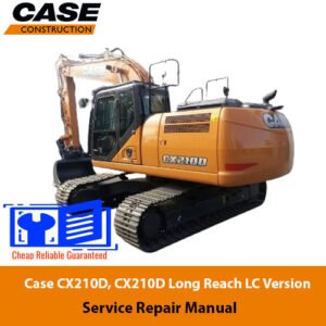 Case CX210D Excavator Service Repair Manual cover featuring the model and technical illustrations for maintenance guidance