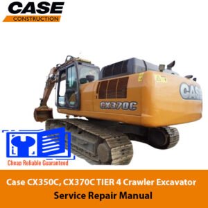Case CX350C and CX370C excavator service repair manual, showcasing detailed diagrams and maintenance instructions