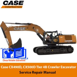 Case CX490D and CX500D Excavator Service Repair Manual cover for maintenance and repair guidelines