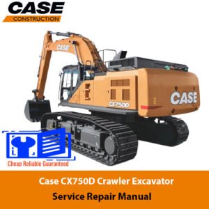 Service Repair Manual for Case CX750D Excavator, showcasing detailed diagrams and maintenance instructions