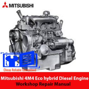 Mitsubishi 4M4 Eco hybrid diesel engine workshop repair manual cover featuring technical illustrations and detailed instructions