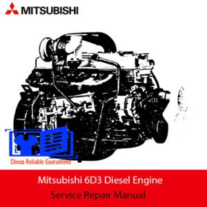Mitsubishi 6D3 Diesel Engine Service Repair Manual cover featuring technical illustrations and detailed repair instructions