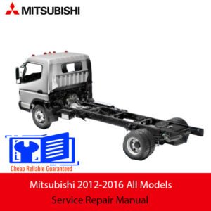 Mitsubishi 2012-2016 All Models Service Repair Manual cover, highlighting the brand logo and a clean, informative design