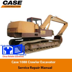 Case 1088 Excavator Service Repair Manual cover featuring the title and an illustration of the excavator