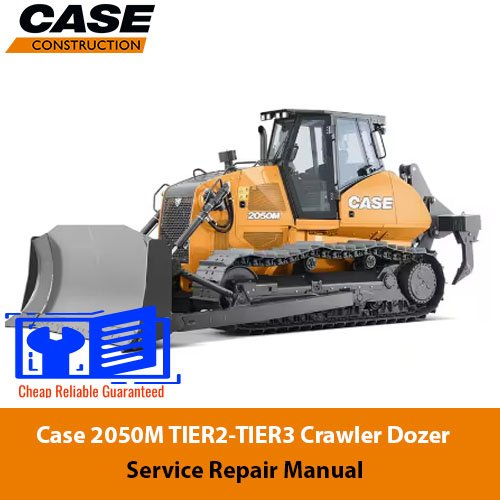 Case 2050M Dozer Service Repair Manual cover displaying the dozer and essential technical illustrations for service procedures