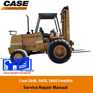 Case 584E, 585E, and 586E forklifts service repair manual, showcasing detailed diagrams and maintenance instructions