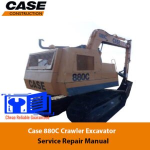 Service Repair Manual for Case 880C Excavator, showcasing the machine and essential maintenance information