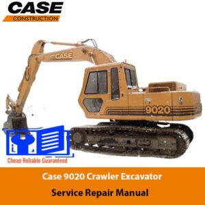 Case 9020 Excavator Service Repair Manual, showcasing the title and detailed diagrams for maintenance and repair