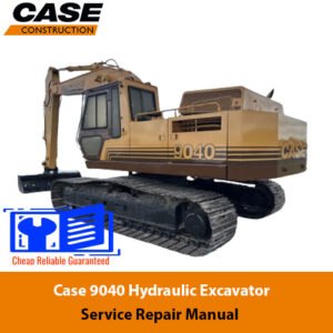 Case 9040 Excavator Service Repair Manual with an illustration of an excavator and detailed service instructions