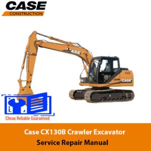 Case CX130B Excavator Service Repair Manual cover featuring the model name and technical illustrations