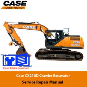 Service Repair Manual for Case CX210D Excavator, showcasing detailed diagrams and maintenance instructions