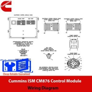 Wiring diagram for Cummins ISM CM876 control module, detailing connections and components for electrical setup