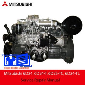 Mitsubishi diesel engine service manual for models 6D24, 6D24-T, 6D25-TC, and 6D24-TL, featuring repair guidelines