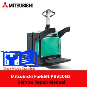 Mitsubishi Forklift PBV20N2 Service Repair Manual, displaying the forklift model and essential repair information