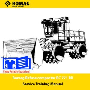 Bomag BC 771 RB refuse compactor service training manual cover featuring the machine and technical illustrations