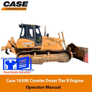 Case 1650K Dozer Engine Operator Manual cover featuring the title and an illustration of the dozer