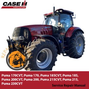 Comprehensive service manual for Case Puma 170, 185, 200, and 215 models, featuring CVT variants