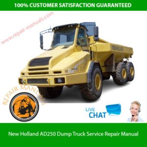 New Holland AD250 articulated dump truck service repair manual, showcasing detailed diagrams and maintenance instructions