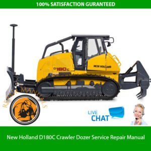 Cover of the New Holland D180C Dozer Service Repair Manual, highlighting essential repair information