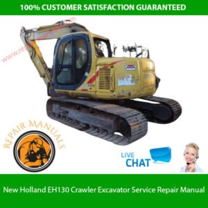 Service Repair Manual for New Holland EH130 Excavator, showcasing detailed diagrams and maintenance instructions