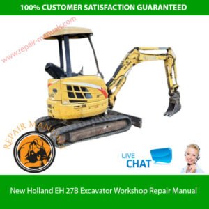 New Holland EH 27B Excavator Workshop Repair Manual cover featuring the model name and technical illustrations
