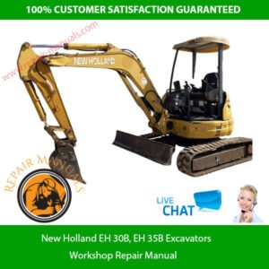 New Holland EH30B and EH35B excavators workshop repair manual, showcasing detailed diagrams and repair instructions