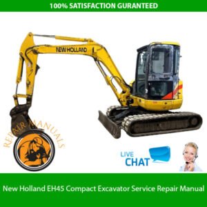 Service Repair Manual for New Holland EH45 Compact Excavator, showcasing detailed diagrams and maintenance instructions