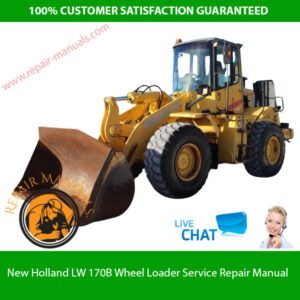 Service Repair Manual for New Holland LW70B Wheel Loader, showcasing detailed diagrams and maintenance instructions