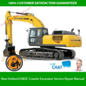 Service Repair Manual for New Holland E485C Excavator, showcasing detailed diagrams and model specifications