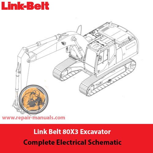 Detailed electrical schematic of the Link Belt 80X3 excavator, illustrating wiring and component connections