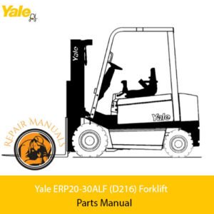 Yale ERP20-30ALF Forklift Parts Manual cover featuring detailed diagrams and part specifications for maintenance and repair
