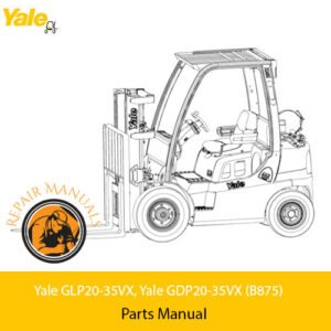 Parts manual for Yale GLP20-35VX and GDP20-35VX forklifts, detailing components and specifications for maintenance
