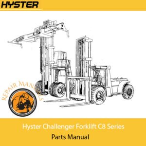 Parts manual for Hyster Challenger Forklift C8 Series, displaying diagrams and detailed component information