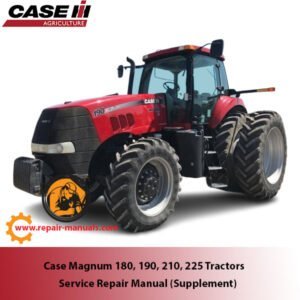 Service repair manual for Case Magnum 180, 190, 210, and 225 tractors, providing essential maintenance information