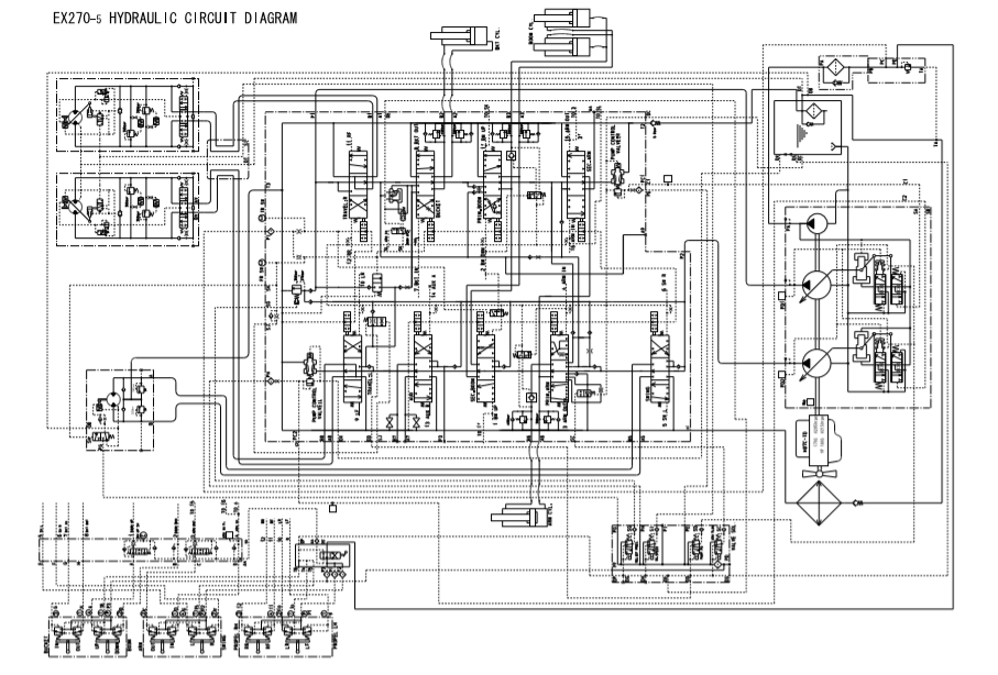 Excavator hydraulic circuit diagram for hitachi excavators