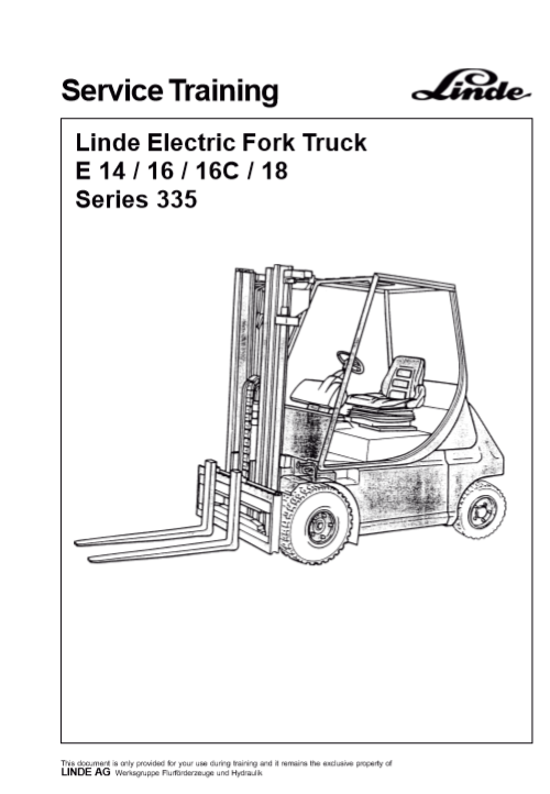 PDF service manual for linde e14 forklift