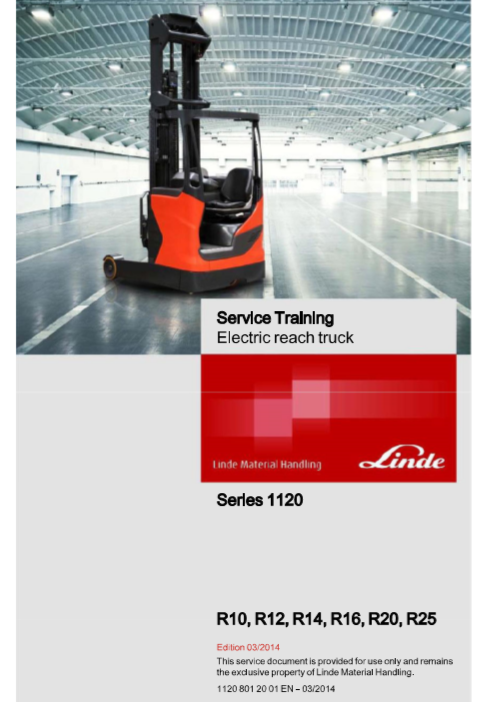 Linde R10 Electric Reach Truck Service Training Manual - Image 2