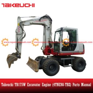 Parts manual for Takeuchi TB175W Excavator Engine (4TNE98-TBZ) detailing components and specifications