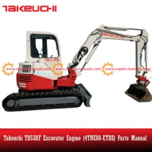 Illustrated parts manual for the Takeuchi TB53RF Excavator Engine (4TNE88-ETBZ), providing essential maintenance information