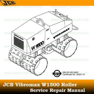JCB Vibromax W1500 Roller Service Repair Manual, displaying a detailed cover with illustrations for service and repair procedures