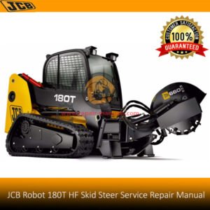 Service repair manual for JCB Robot 180T HF Skid Steer Loader, showcasing the loader and essential maintenance information